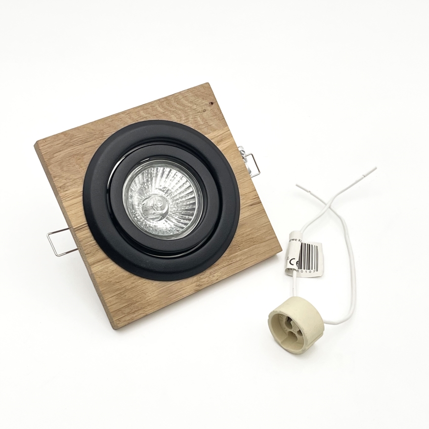 Ugradbena svjetiljka TOBBY 1xG9/20W/230V 11,5x11,5 cm hrast/crna