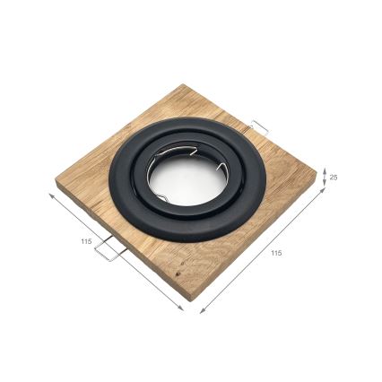 Ugradbena svjetiljka TOBBY 1xG9/20W/230V 11,5x11,5 cm hrast/crna