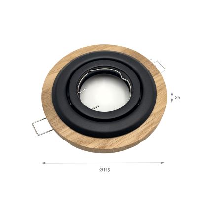 Ugradbena svjetiljka TOBBY 1xG9/20W/230V pr. 11,5 cm hrast/crna