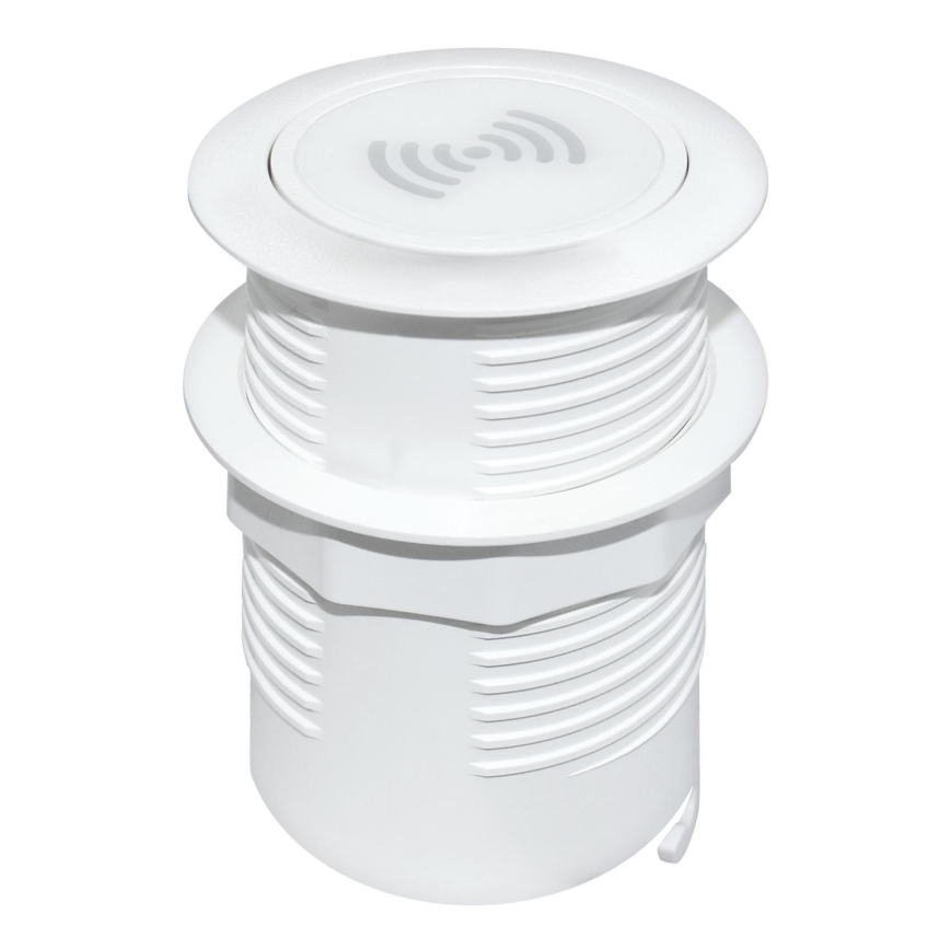 Ugradbeni bežični punjač + USB A+C bijela
