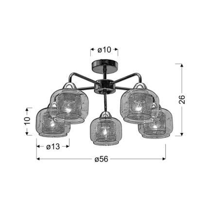 Ugradbeni luster RAY 5xE14/40W/230V