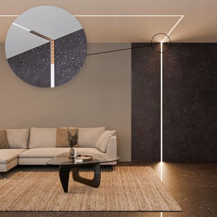 Ugradbeni profil za LED trake 1 m, srebrni/bijeli