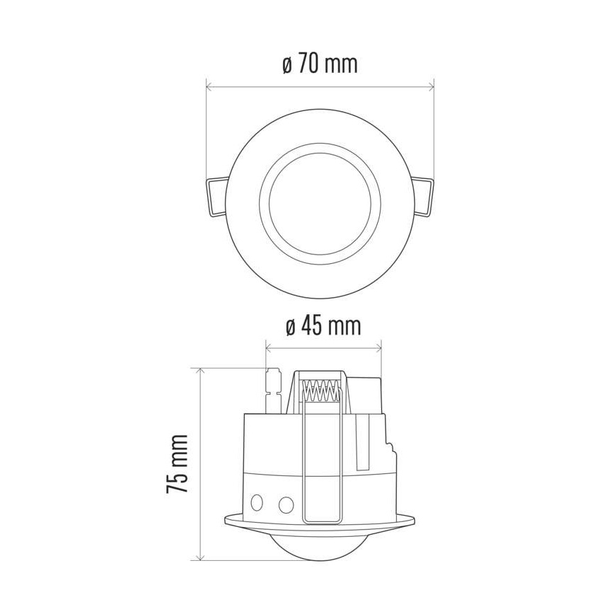 Ugradbeni senzor pokreta PIR B 360° 1200W/230V bijeli