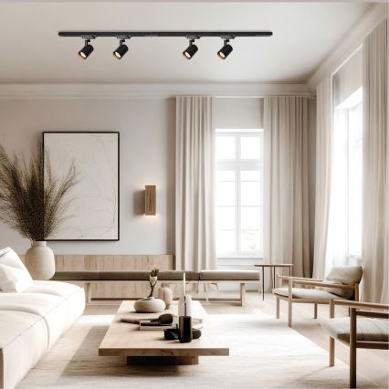 Ugradbena svjetiljka u tračnom sustavu VOLF 4xGU10/10W/230V crna