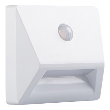 Ugradna LED svjetiljka sa senzorom pokreta i sumraka IRS LED/0,3W/3xAAA IP54 bijela