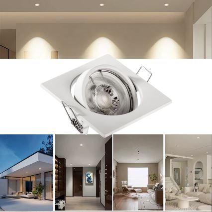 Ugradna stropna svjetiljka 1xGU10/MR16/10W/230V 9x9 cm bijela