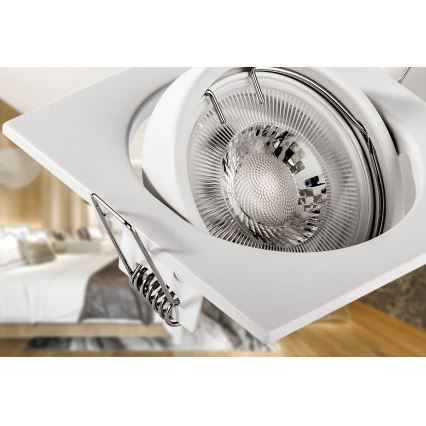 Ugradna stropna svjetiljka 1xGU10/MR16/10W/230V 9x9 cm bijela