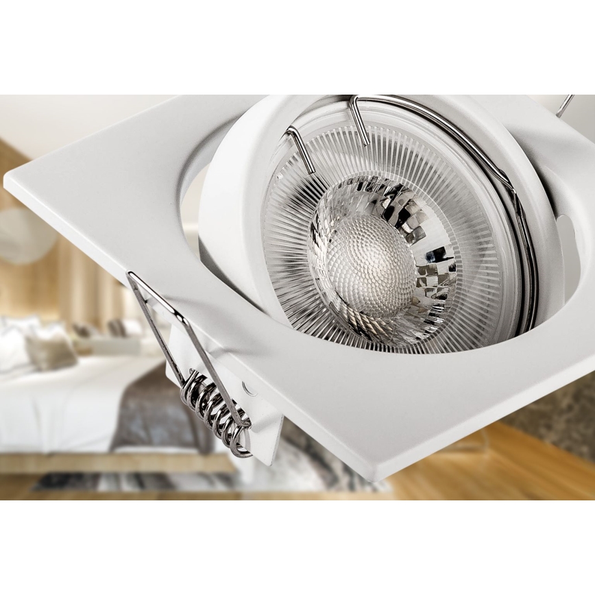 Ugradna stropna svjetiljka 1xGU10/MR16/10W/230V 9x9 cm bijela