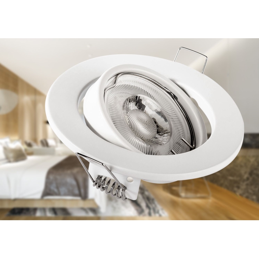 Ugradna stropna svjetiljka 1xGU10/MR16/10W/230V, Ø 9 cm, bijela