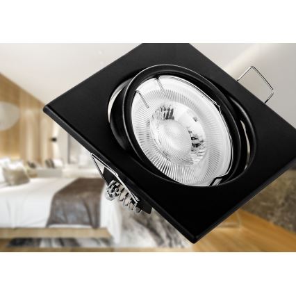 Ugradna svjetiljka 1xGU10/MR16/10W/230V 9x9 cm crna