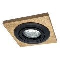 Ugradna svjetiljka TOBBY 1xGU10/20W/230V 11,5x11,5 cm hrast/crna