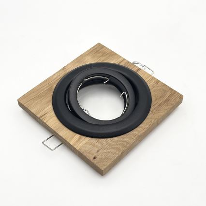 Ugradna svjetiljka TOBBY 1xGU10/20W/230V 11,5x11,5 cm hrast/crna