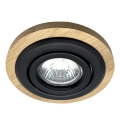 Ugradna svjetiljka TOBBY 1xGU10/20W/230V promjer 11,5 cm hrast/crna