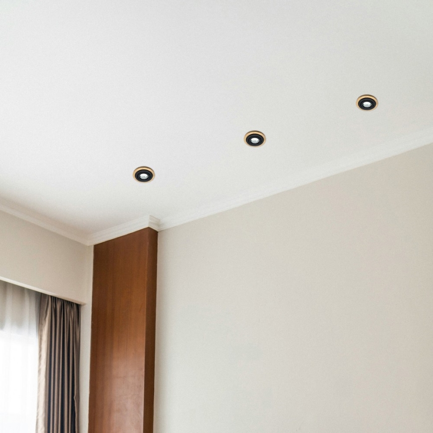 Ugradna svjetiljka TOBBY 1xGU10/20W/230V promjer 11,5 cm hrast/crna