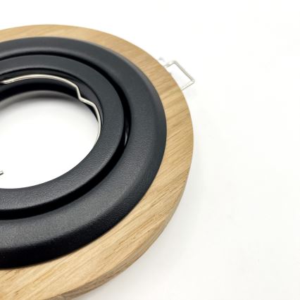 Ugradna svjetiljka TOBBY 1xGU10/20W/230V promjer 11,5 cm hrast/crna