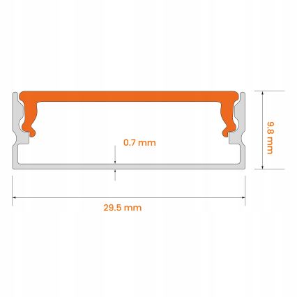 Ugradni profil za LED trake 1 m, srebrni/bijeli