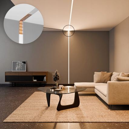 Ugradni profil za LED trake 1 m srebrni/bijeli