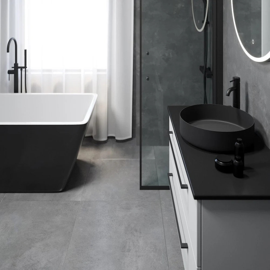 Umivaonik na radnu ploču LJORDAL Ø 40 cm čelik/crna