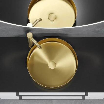 Umivaonik za ploču LJORDAL, promjer 40 cm, čelik/mesing