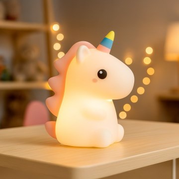 UNICORN RGBW punjiva LED dječja noćna svjetiljka s podesivom svjetlinom i upravljanjem dodirom LED/1W/5V 1200 mAh