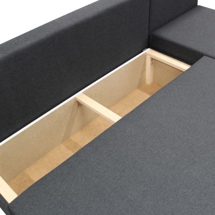 Univerzalna kutna garnitura na razvlačenje s prostorom za pohranu u obliku L ALMEIDA antracit