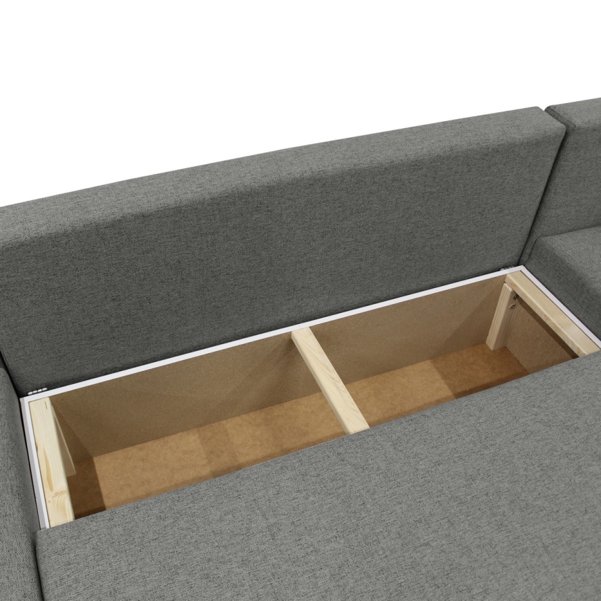 Univerzalna razvučna kutna garnitura u obliku slova U s spremištem ALMEIDA antracit