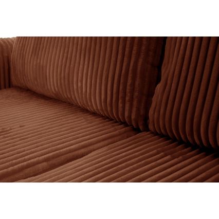 Univerzalna kutna garnitura na razvlačenje s prostorom za pohranu u obliku slova L FRIDA smeđa