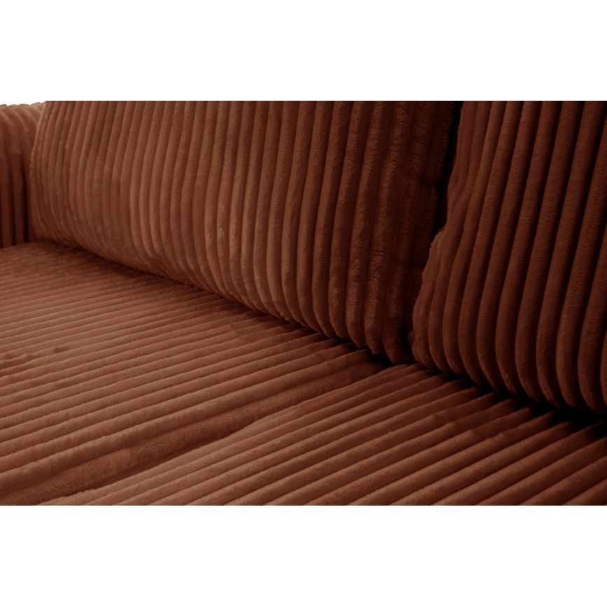 Univerzalna kutna garnitura na razvlačenje s prostorom za pohranu u obliku slova L FRIDA smeđa