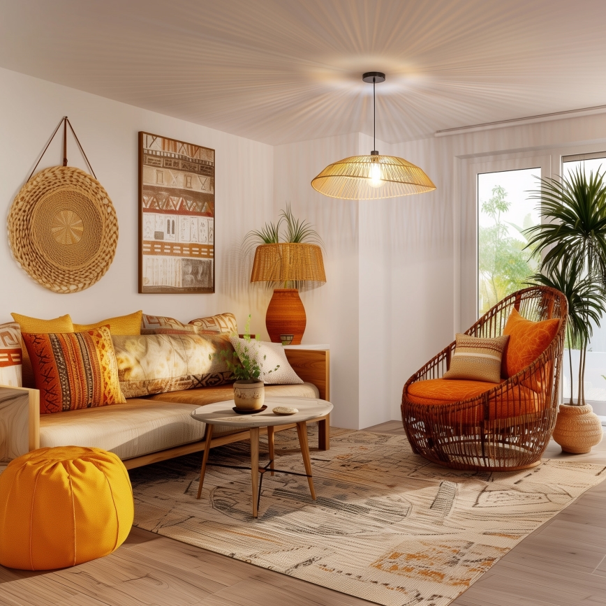 Univerzalni abažur KERIA, promjer 70 cm, smeđi