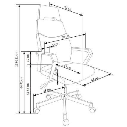 Uredska stolica ELUN, crna/siva