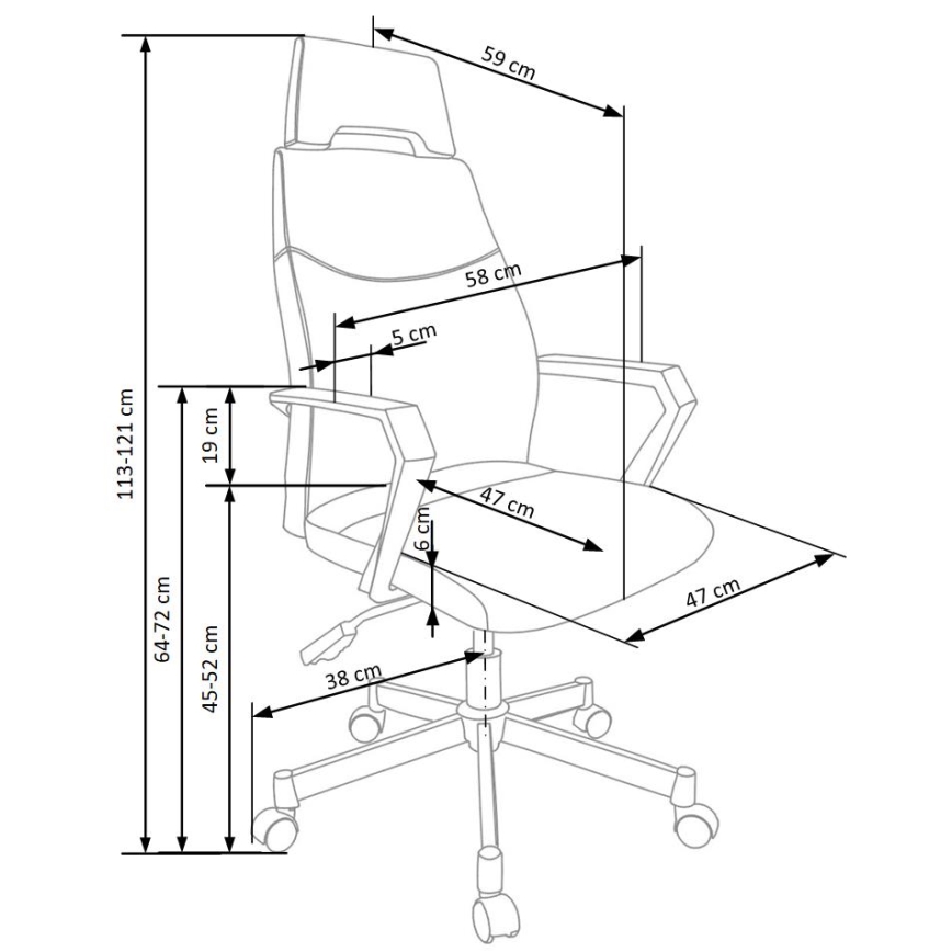 Uredska stolica ELUN, crna/siva