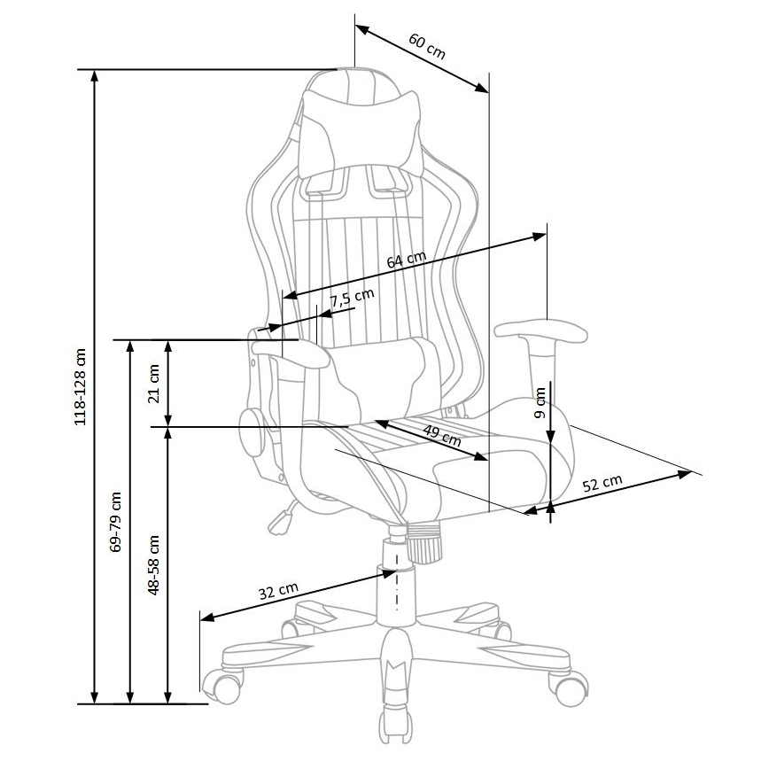 Uredska stolica KODA svijetlosiva/plava