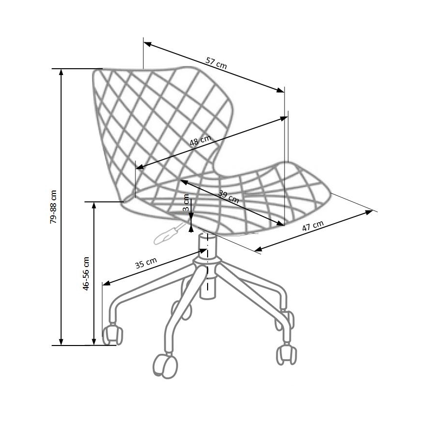 Uredska stolica MUNA bijela/siva