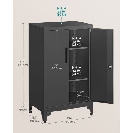 Uredski ormar KAZE 60x40 cm crni