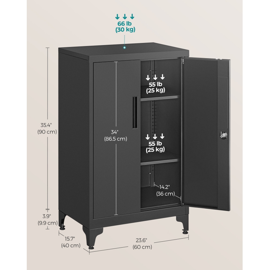 Uredski ormar KAZE 60x40 cm crni
