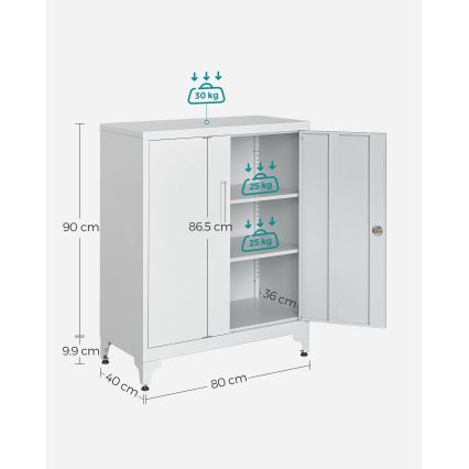 Uredski ormar KAZE 80x40 cm bijeli
