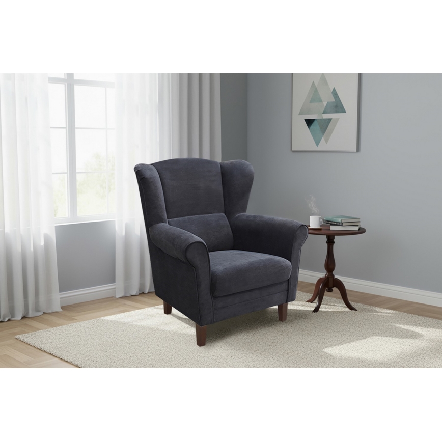 Ušata fotelja GALA antracit