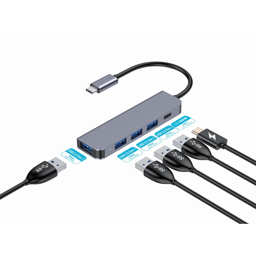 USB-C hub 5 u 1 s Power Delivery 100 W