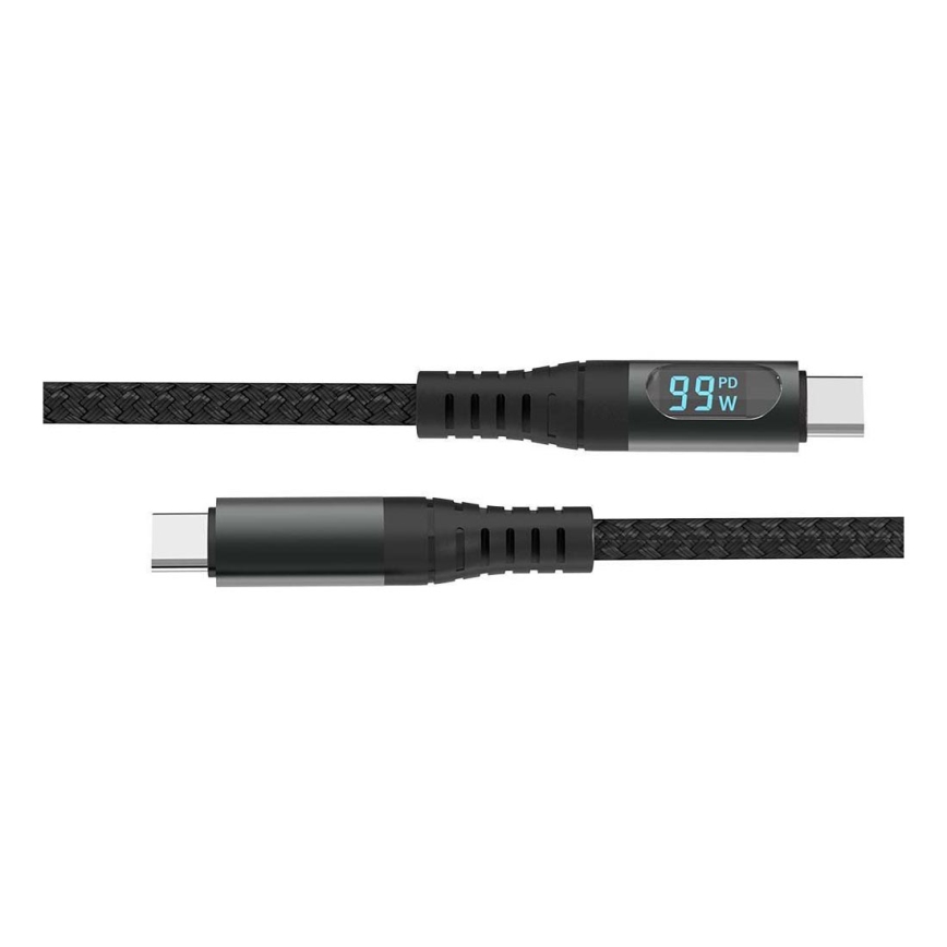 USB kabel TIP C konektor LED zaslon 1m