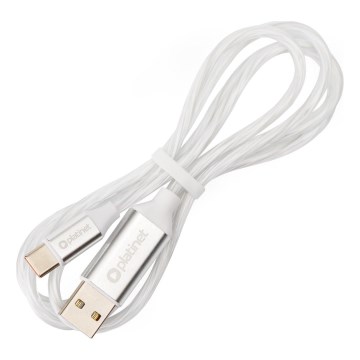 USB kabel USB-A / USB-C konektor s LED osvjetljenjem 18W 1m bijela