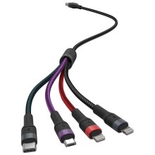 USB / USB Lightning  / MicroUSB / USB-C 1,2m višebojno