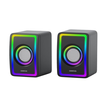 USB zvučnici s RGB osvjetljenjem 2x3W/5V crne boje