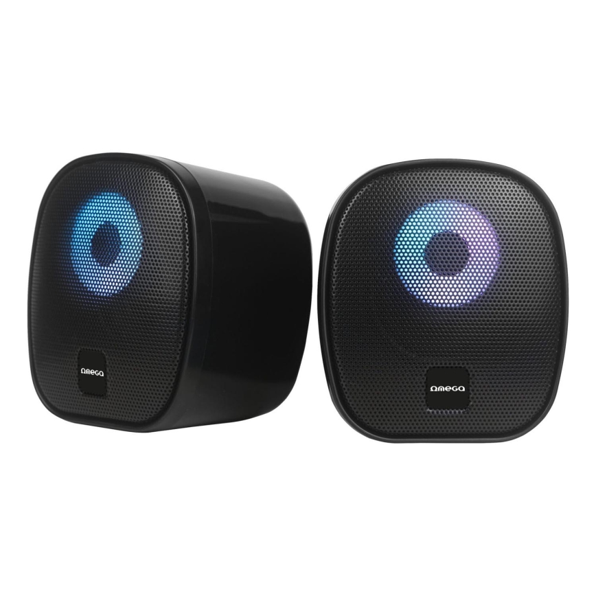 USB Zvučnici s RGB pozadinskim osvjetljenjem 2x3W/5V crna