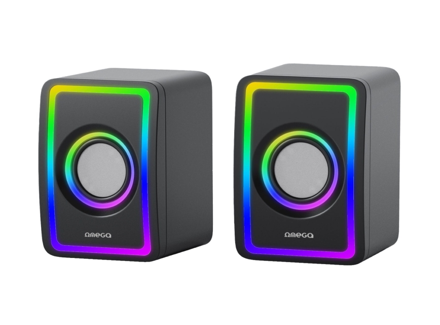 USB Zvučnici s RGB pozadinskim osvjetljenjem 2x3W/5V crna