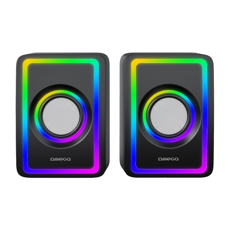 USB Zvučnici s RGB pozadinskim osvjetljenjem 2x3W/5V crna