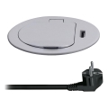 Utični stup za stolnu ploču 1x230V + USB-C Power Delivery srebrna/crna