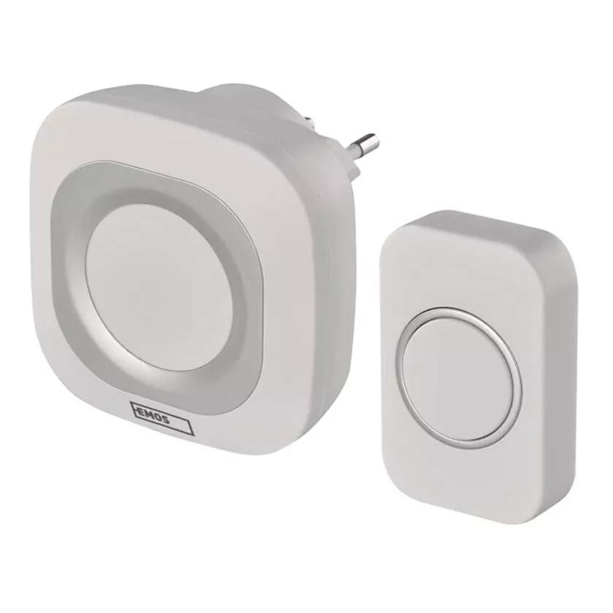 Utično bežično zvono 230V + 1xCR2032 IP44 bijela