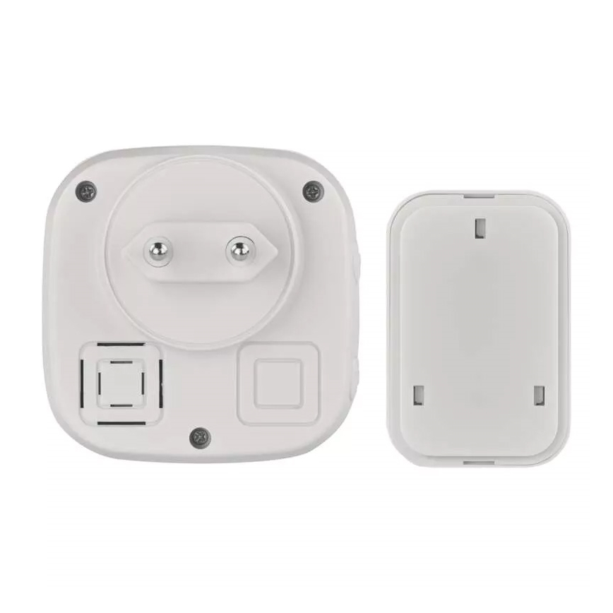 Utično bežično zvono 230V + 1xCR2032 IP44 bijela