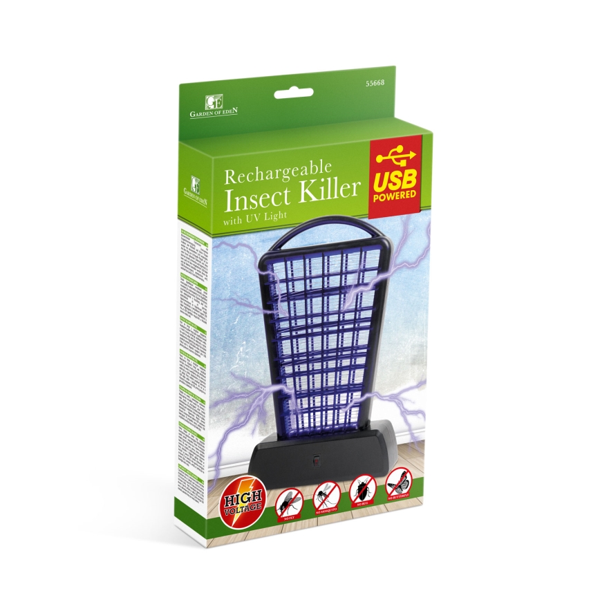 UV lapač insekata 1000 mAh/5V crna
