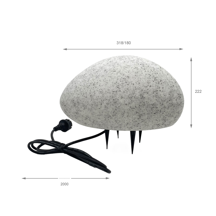 Vanjska dekorativna svjetiljka LUMISTONE 1xE27/15W/230V IP65 promjer 31,8 cm